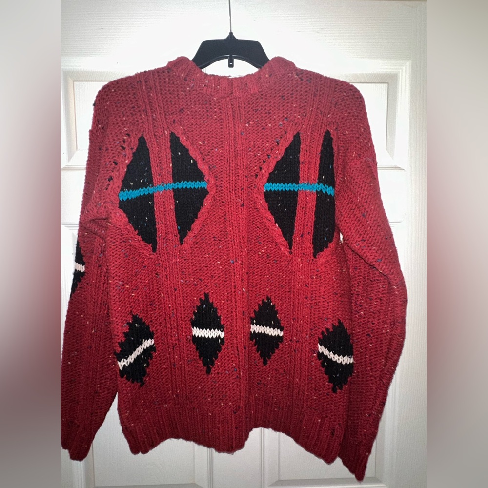 Vintage Sundays Sweater Size Large  1980s Multi Color Sweater